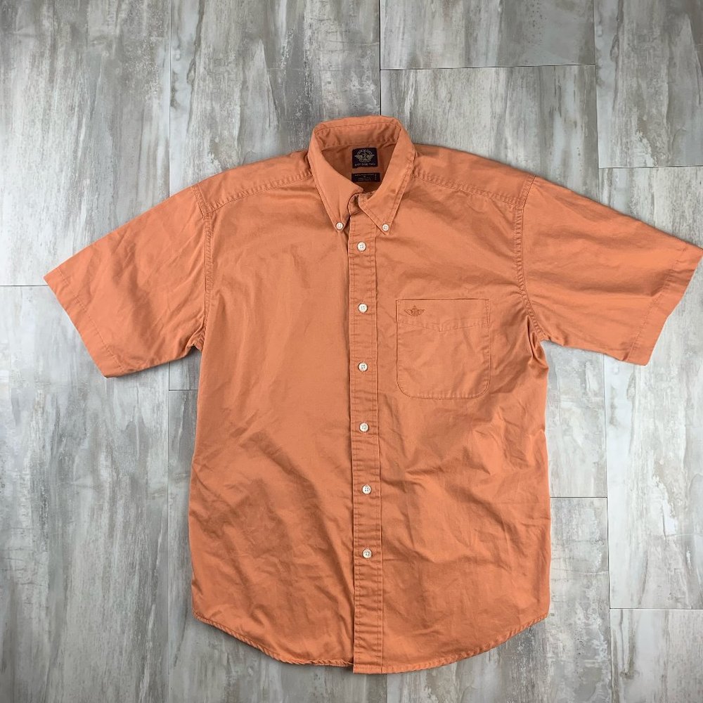 Dockers Easy Care Twill Classic Polo Cotton Knit Orange Shirt Men's Small